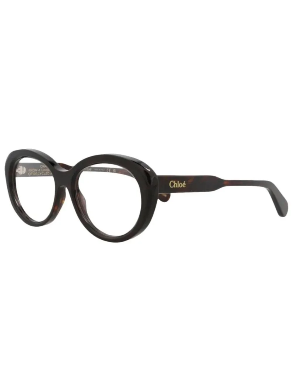 New Chloé Women's Eyeglasses Cat Eye Recycled Acetate Frame Havana Havana